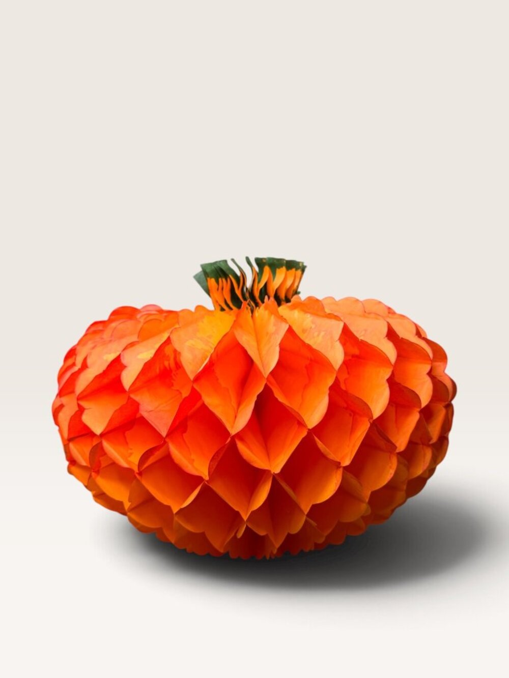 Vintage Giant Honeycomb Paper Pumpkin Centerpiece Huge 15" Halloween Decoration